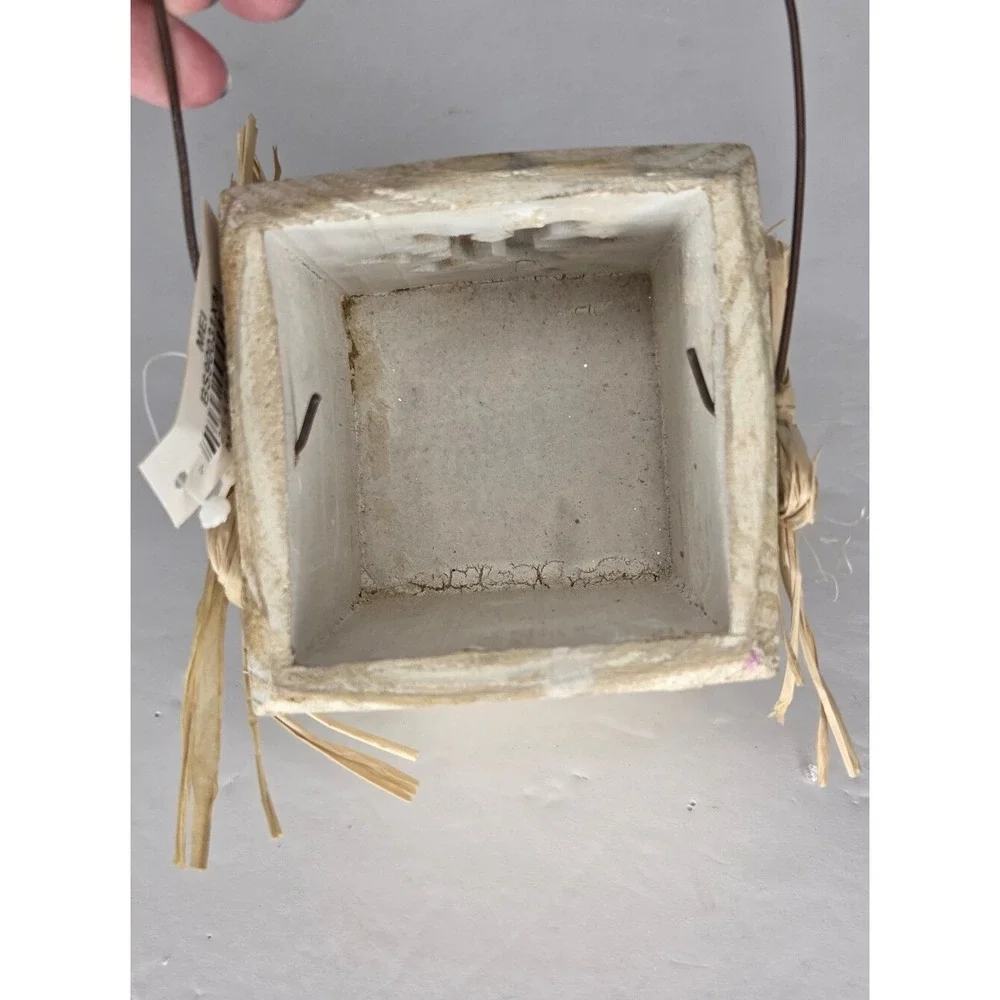 Rustic White Wooden Snowflake Tealight Candle Holder Lantern Primitive Decor‎